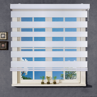 Zebra Blind ''Day & Night'' - W 24 X L 64 inches - White - Horizontal Roller Shades - Light Filtering with White Valence - Chain 22 cm
